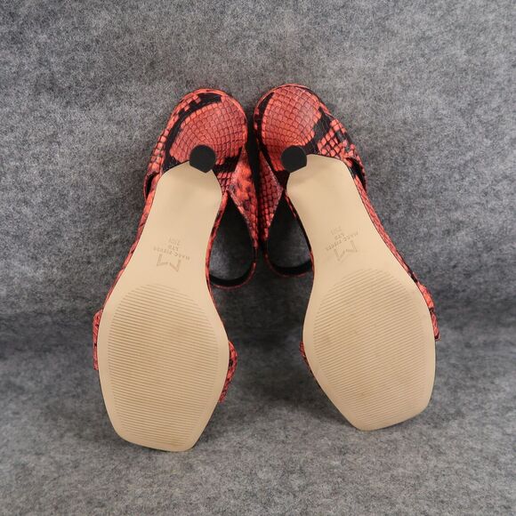 Marc Fisher Shoes Womens 7.5 Mule Sandal Kitten Heel Snake Double Strap Leather - Picture 11 of 14